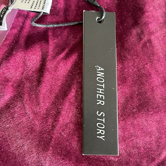 Another story velvet ruched side arm body suit high stretch XS - Picture 3 of 6